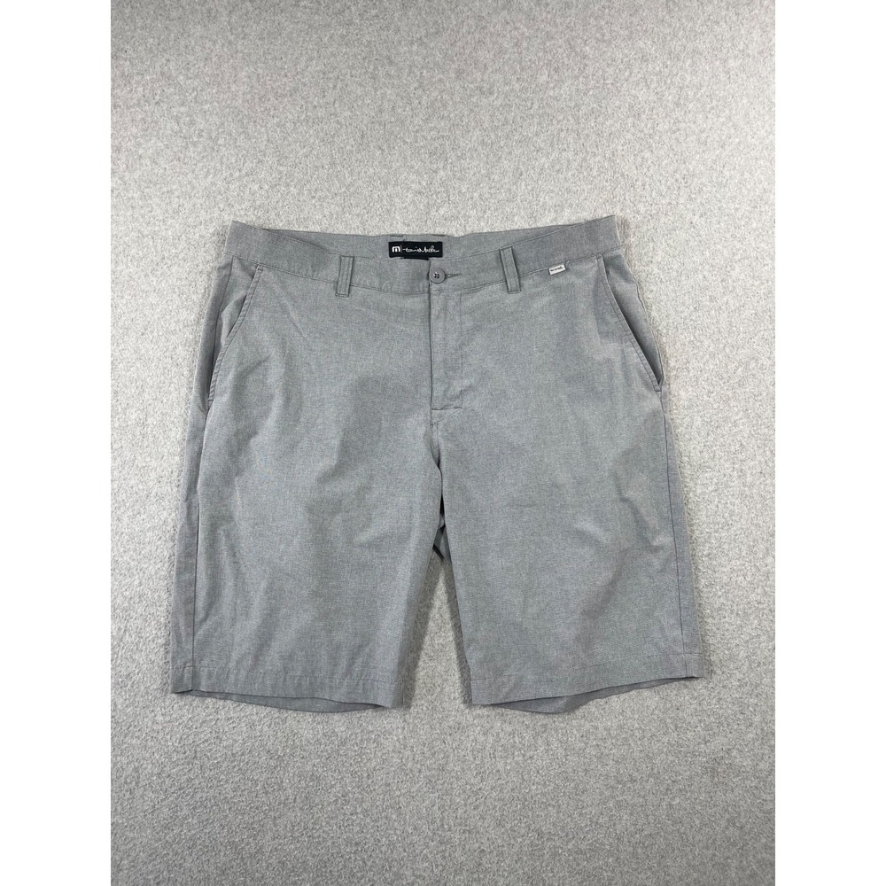 Travis Matthew Performance Golf Shorts Mens 38 Gray Relaxed Fit Stretch
